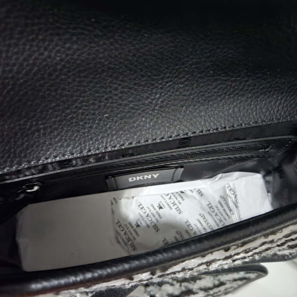DKNY Black and White Houndstooth Crossbody Bag - Picture 6 of 6